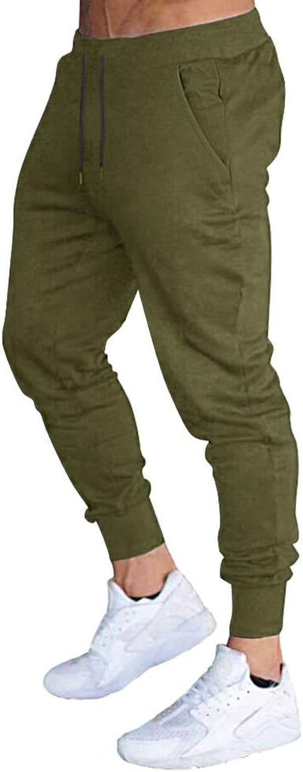 Men'S Slim Joggers Workout Pants for Gym Running and Bodybuilding Athletic Bottom Sweatpants with Deep Pockets