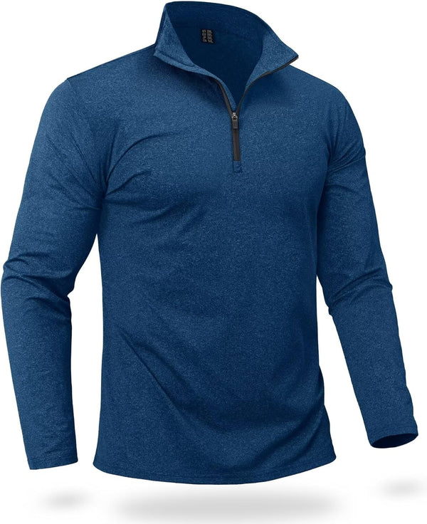 Men'S Quarter Zip Pullover Premium Fleece Lined Heather Long Sleeve Golf Shirts Midweight 1/4 Half Zip Sweatshirts