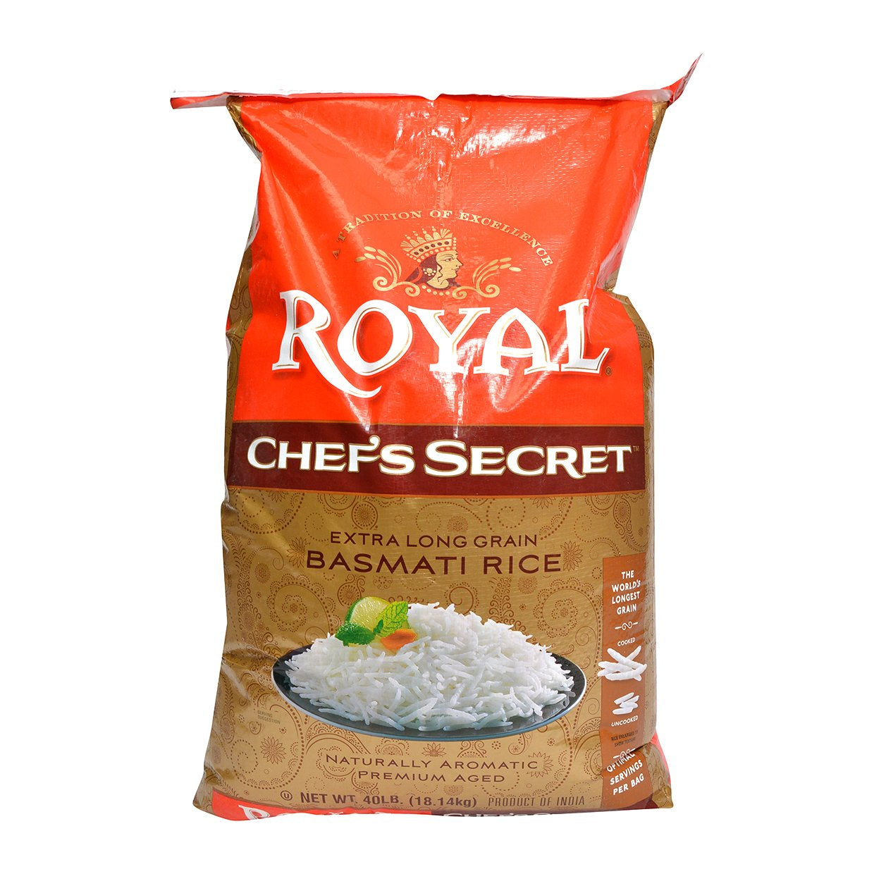 Chef'S Secret Extra Long Grain Basmati Rice, 40 Pound