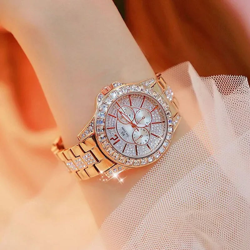 Fashion Women Watches Luxury Brand Watch Bracelet Quartz Diamond Rose Gold Ladies Wrist Watches For Women Wristwatch montre femme