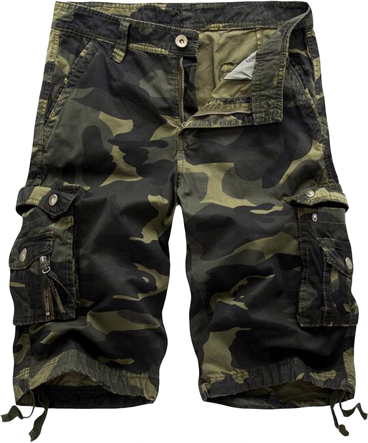 Mens Cargo Shorts Cotton Relaxed Fit Camouflage Camo Cargo Short