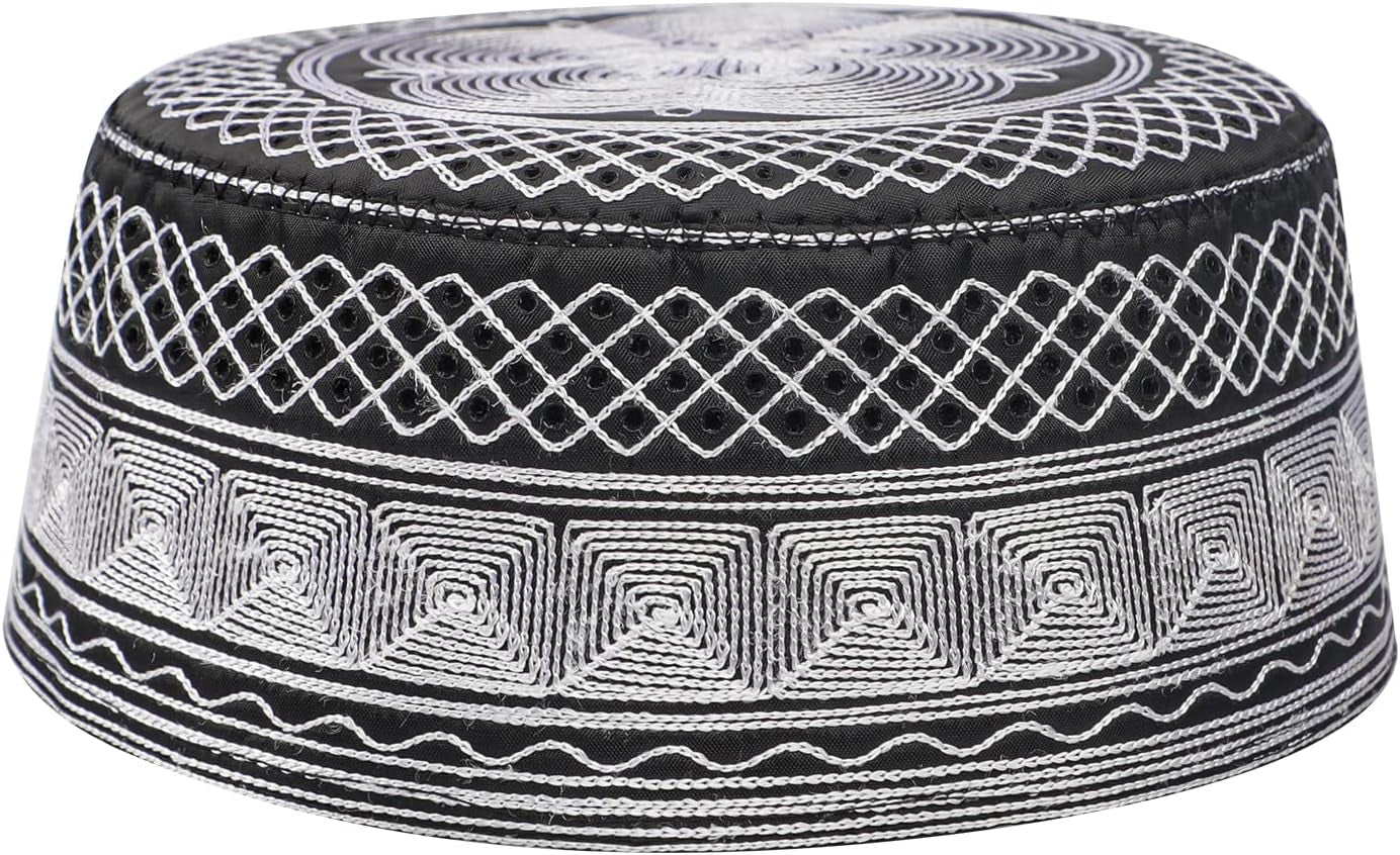 Men Muslim Prayer Kufi Hat Prayer Headwear Cap Islamic Beanie Skull Cap Embroidery Kofia Topi Sun Hat