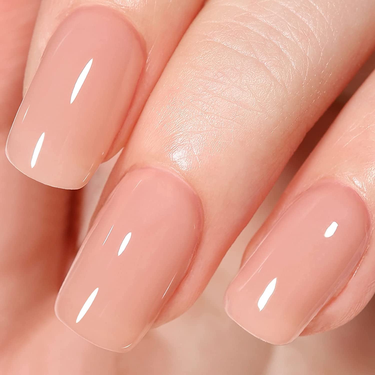 Sheer Nude Gel Polish Natural Jelly Gel Nail Polish Light Neutral Color Translucent Gel Polish Skin Tone Soak Off U V Gel for Nail Art French Manicure at Home 0.51 Fl Oz /GB56