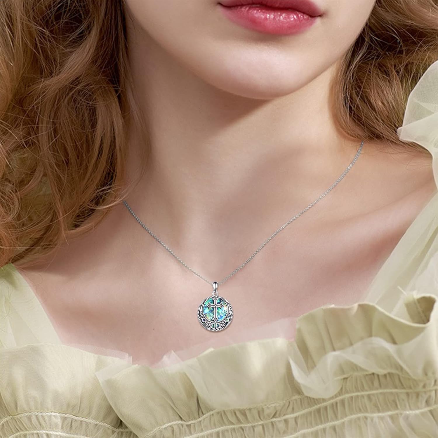 Cross Necklace Sterling Silver Cross Pendant Necklace Religious Gifts for Women Men