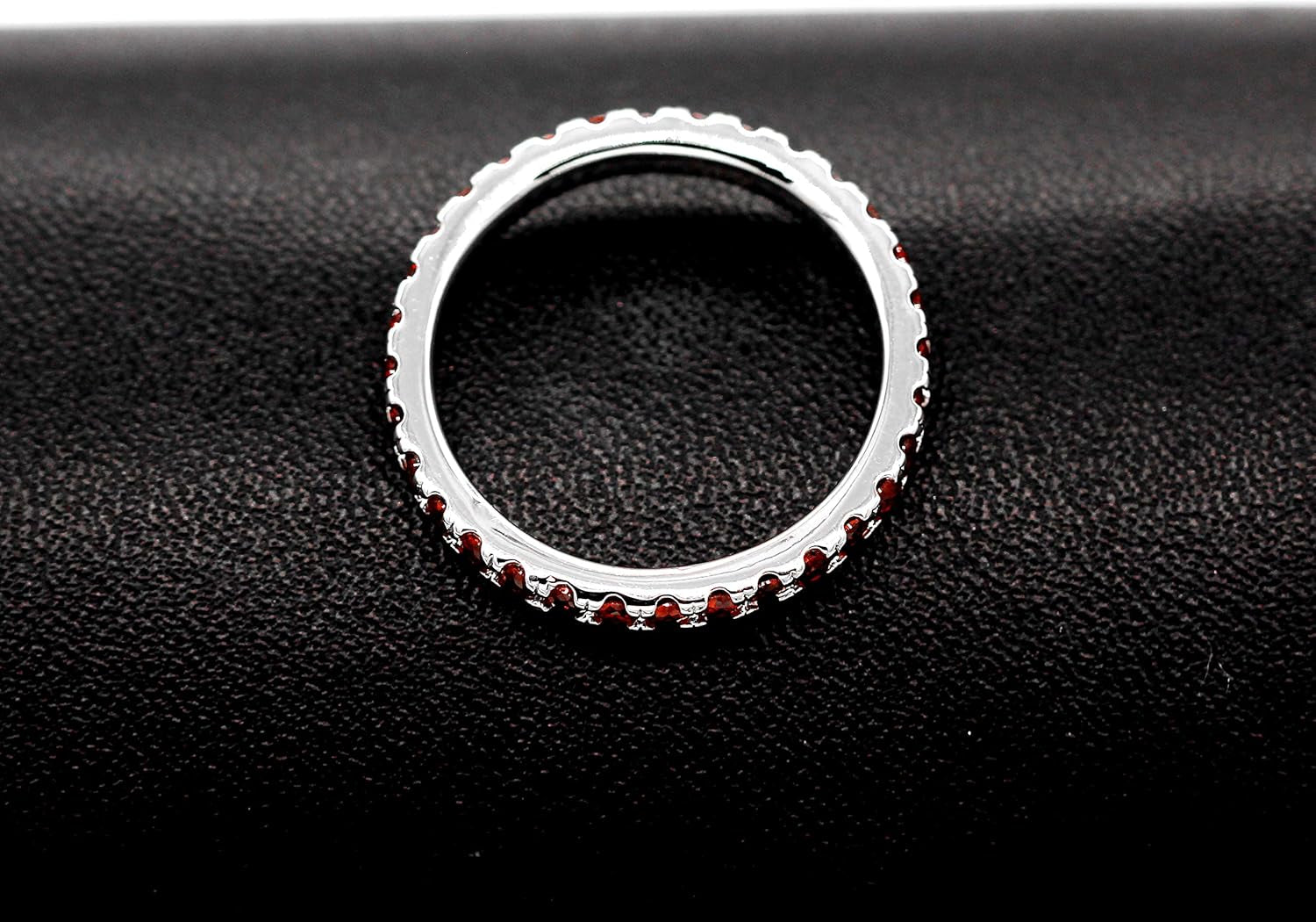 2Mm Micro Pave Cubic Zirconia Eternity Band Stack Ring Silver Color Wedding Jewelry for Women Y115