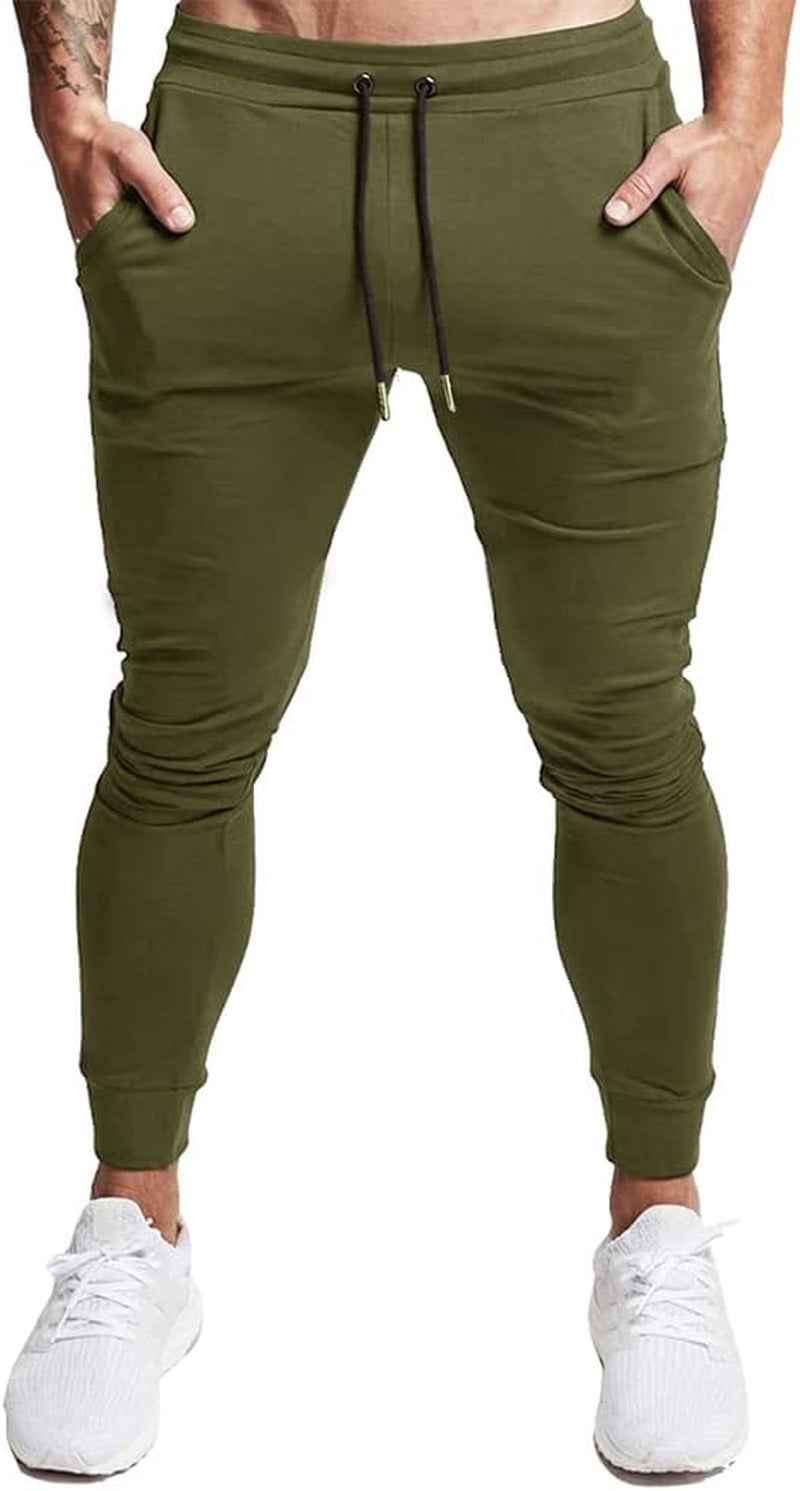 Men'S Slim Joggers Workout Pants for Gym Running and Bodybuilding Athletic Bottom Sweatpants with Deep Pockets
