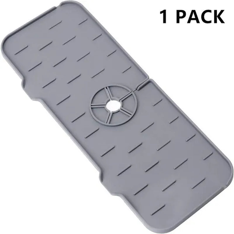 1Pcs Silicone Faucet Mat Water Ripples Kitchen Bathroom Drainage Pad Wash Basin Large Sink Splash Pad Countertop Protector