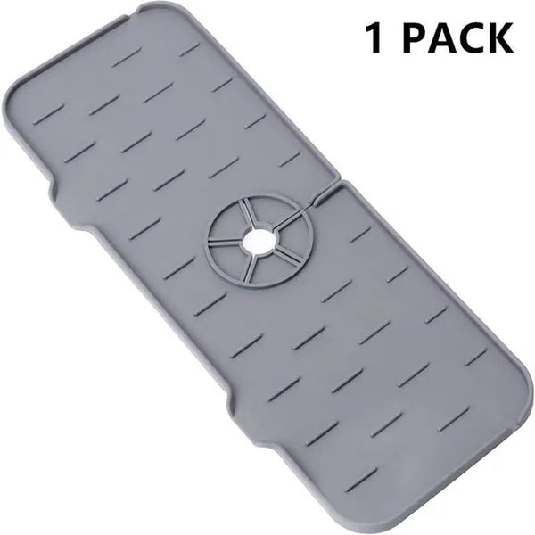 1Pcs Silicone Faucet Mat Water Ripples Kitchen Bathroom Drainage Pad Wash Basin Large Sink Splash Pad Countertop Protector