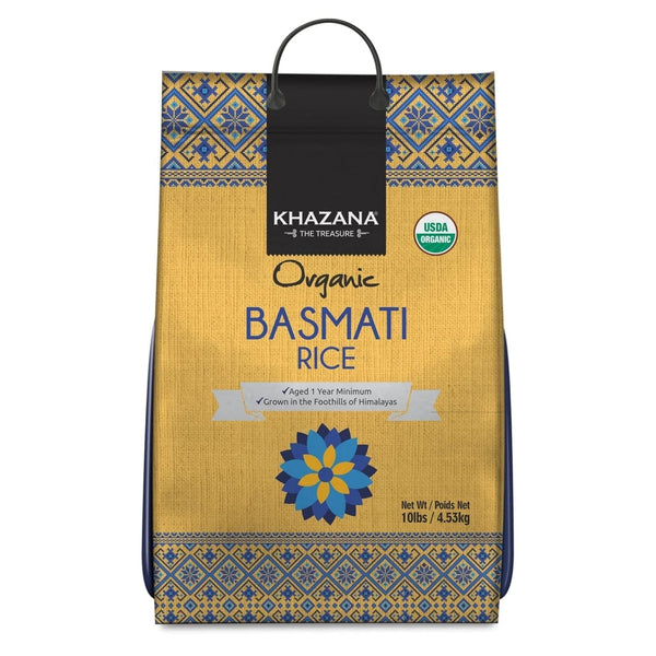 Authentic Organic Basmati Rice by  in 10 Lb Bag - Aromatic and Flavorful Indian Grain - Non-Gmo, Gluten Free, Kosher, Cholesterol Free