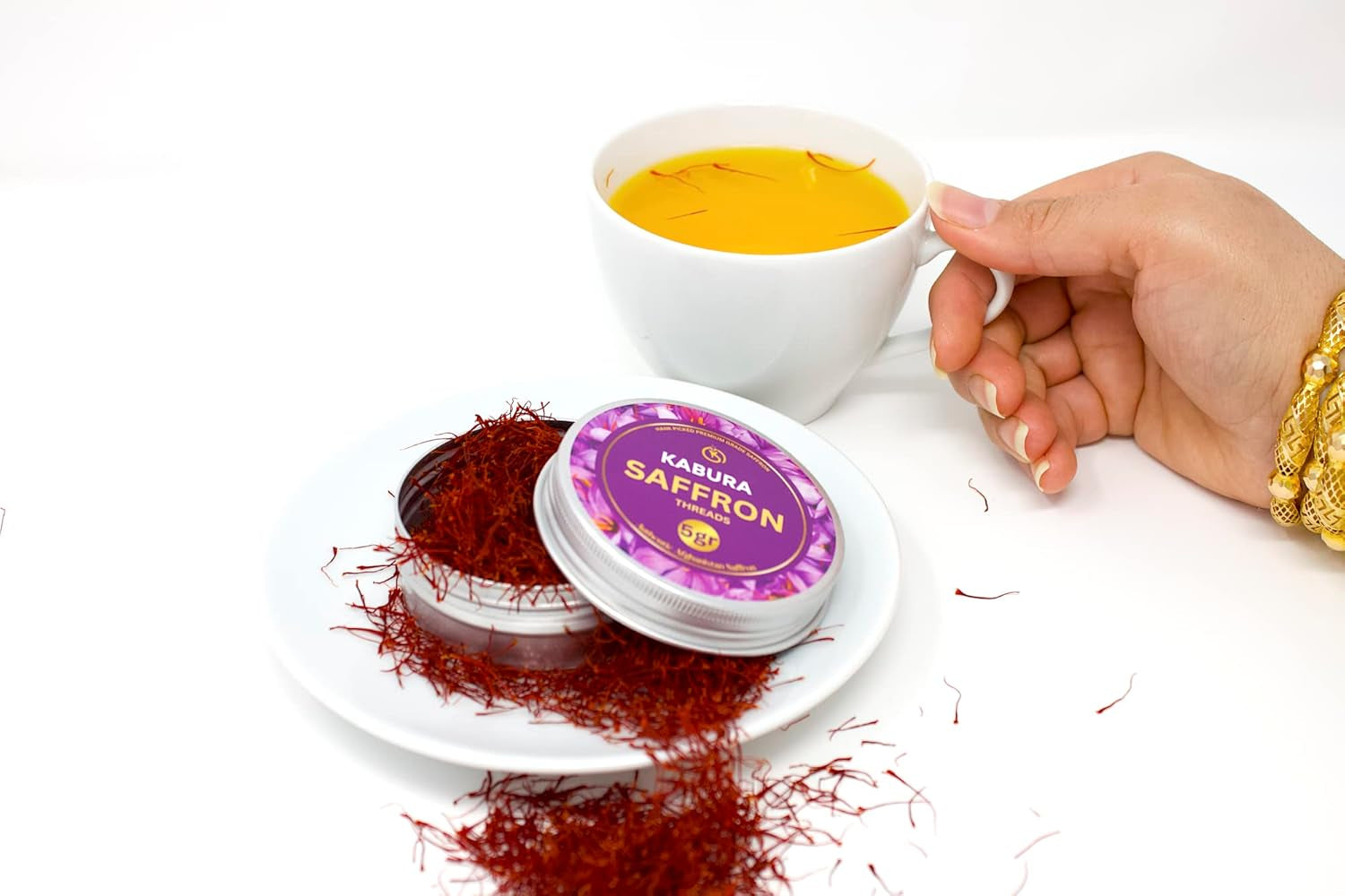 5 Grams , Authentic Saffron Threads, Premium All-Red Saffron, Grade A+ Best Color, Spice for Tea, Rice, Milk, Soups, Chicken, Curry, Dessert, Paella Super Negin