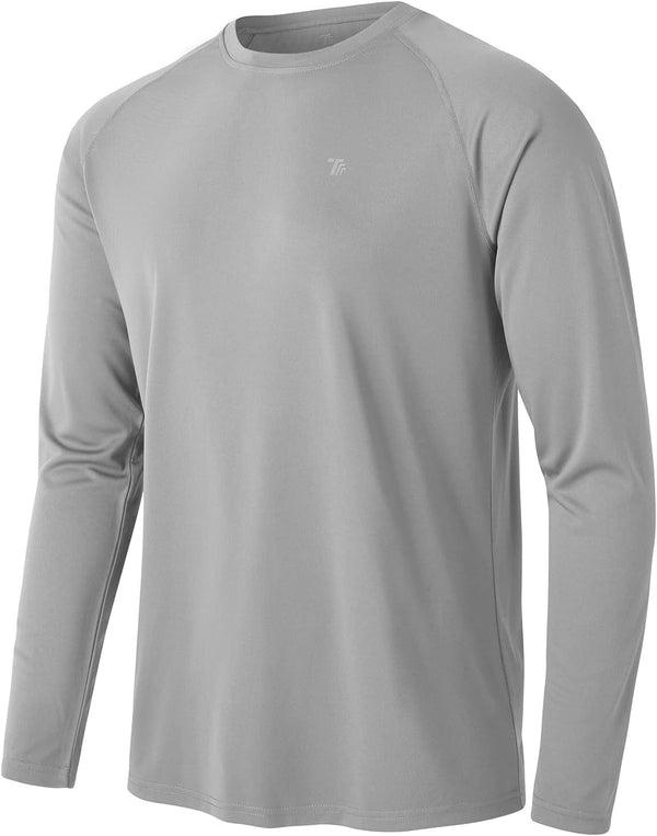 Mens Sun Protection Hiking Shirts Long Sleeve Water UPF 50+ SPF UV Shirts Lightweight Fishing Hiking Swimming