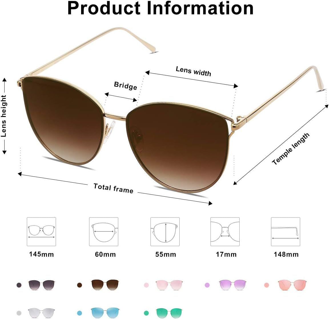 Mirrored Flat Lens Fashion Sunglasses for Women SJ1085