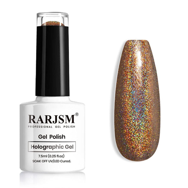 Holographic Nail Polish Caramel Brown Gel Polish Mermaid Unicorn Effect Soak off Nail Gel Curing Required Nail Art Home Gel Manicure