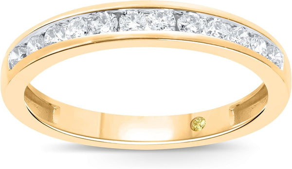Lab Grown Diamond Wedding Rings for Women | 10K Yellow, White and Rose Gold Certified 1/6-1/2 Carat Channel Set Diamond Anniversary Bands and Wedding Bands for Her