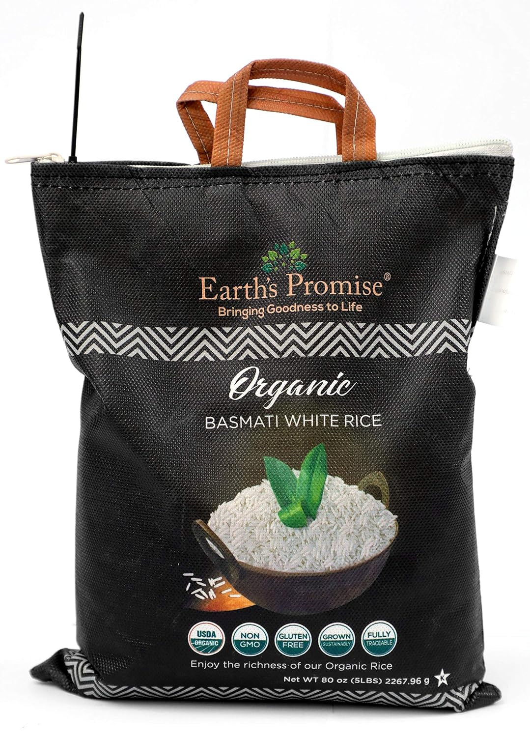 Organic Rice (Basmati White, 80 Oz (5 Lb) - 1 Pack)