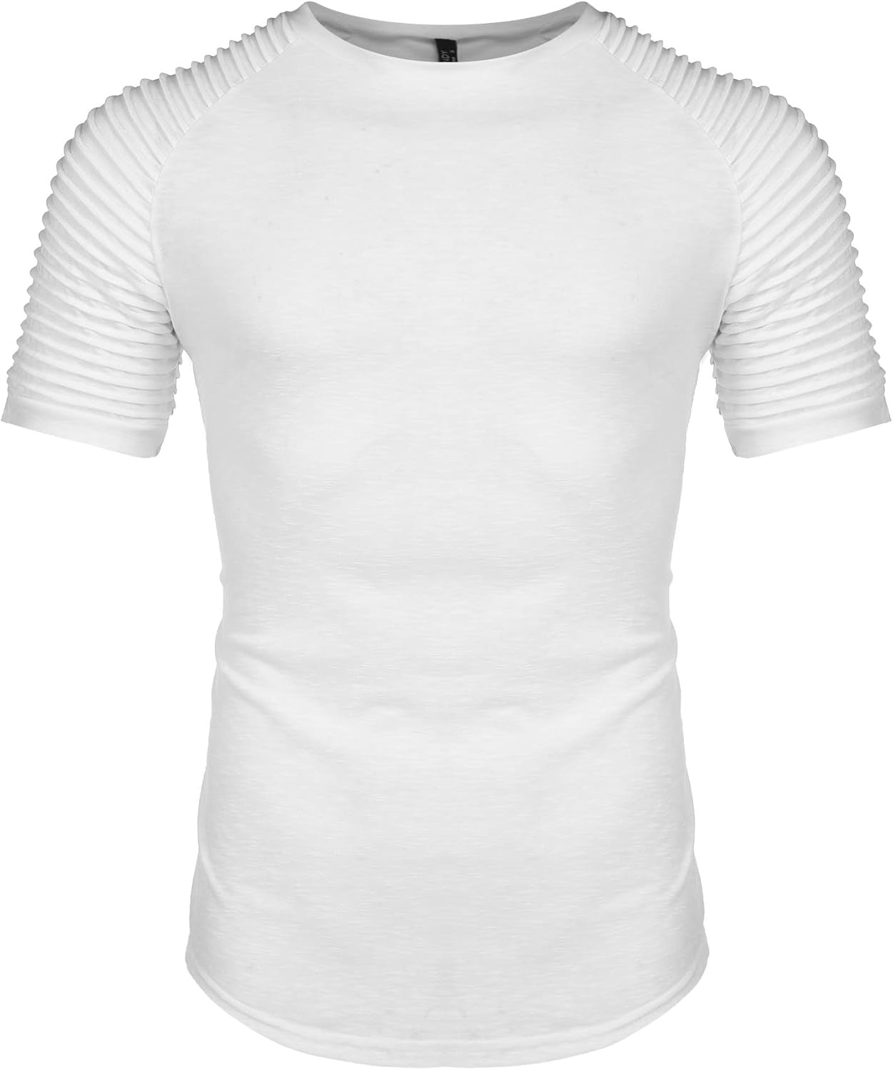 Men'S Muscle T-Shirt Pleated Raglan Sleeve Bodybuilding Gym Tee Short Sleeve Fashion Workout Shirts Hipster Shirt