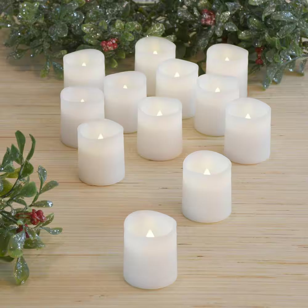 1.5 In. Warm White Votive LED Candle (Set of 12)