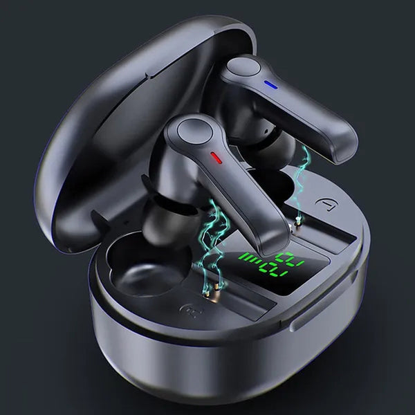 TWS Wireless Bluetooth5.0 Earbuds, HiFi Stereo Sound Bluetooth Earphones, Waterproof Sport Headset, Noise Cancelling Touch Control Headphones with LED Display Charging Case