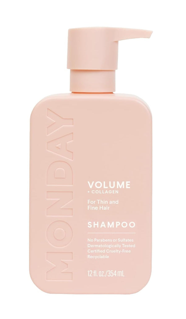 Volume Shampoo 12Oz for Thin, Fine, and Oily Hair, Made from Coconut Oil, Ginger Extract, & Vitamin E, 100% Recyclable Bottles (354Ml), Pink (10428)