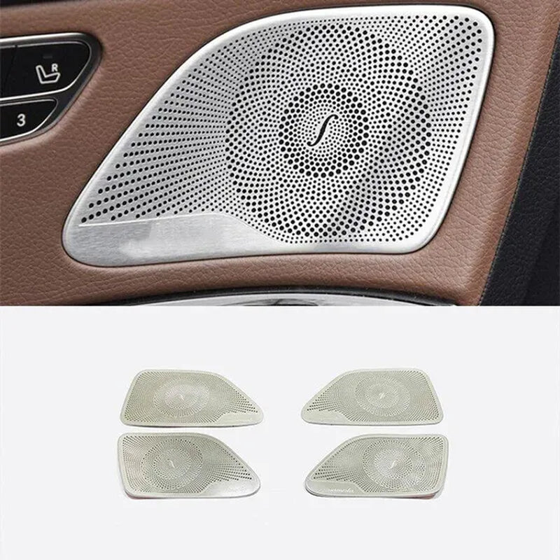 For Mercedes Benz S Class S320 S350 W222 2014 2015 2016 2017 2018 2019 2020 Stainless Steel Car Door Inner Speaker Audio Horn Cover Trim Auto Accessories