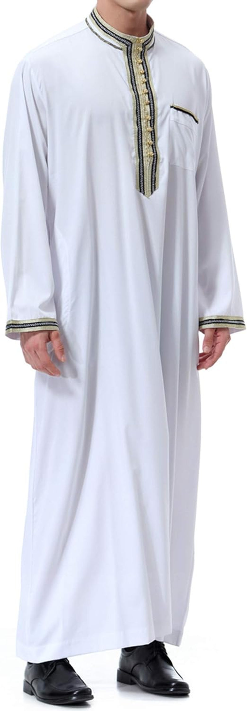 Islamic Mens Clothing Kaftan Maxi-Muslim Male Shirt Long Sleeve Abaya Dubai Cotton…
