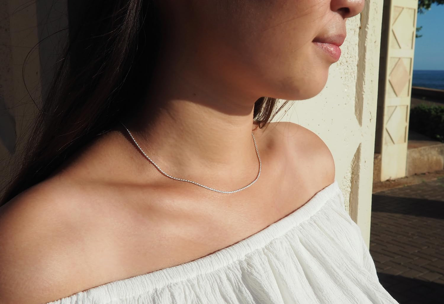 Sterling Silver Necklace – 1.1Mm Diamond-Cut Rope Chain Necklace – Premium Italian Made Silver Jewelry – Elegant Silver Necklace for Women