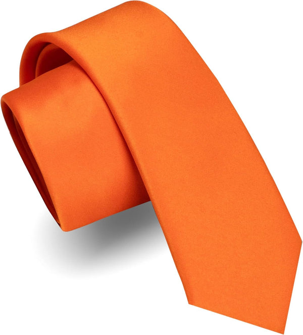 2.4“ Solid Color Skinny Tie Business Wedding Necktie for Men(6Cm)
