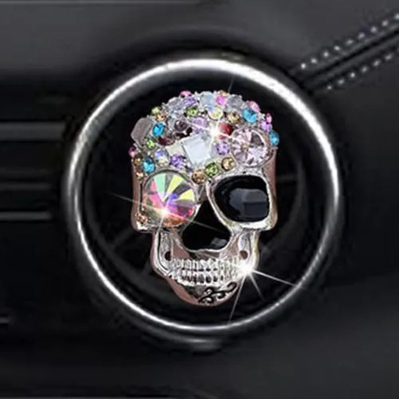 1 Pc Crystal Skull Car Air Fresheners Vent Clips Car Diffuser Vent Clip Rhinestone Car Decoration Cute Car Interior Decor Bling Car Accessories