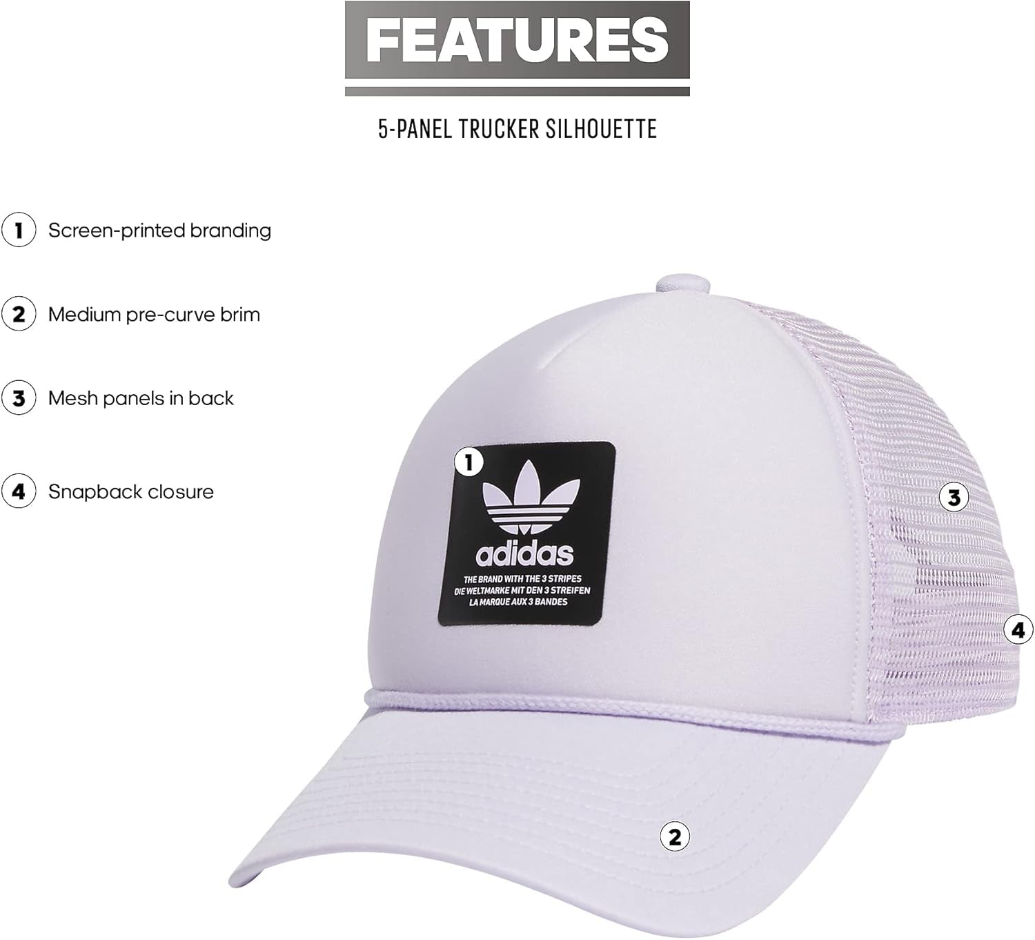 Dispatch Trucker 5-Panel High Crown Mesh-Back Adjustable Strapback Cap