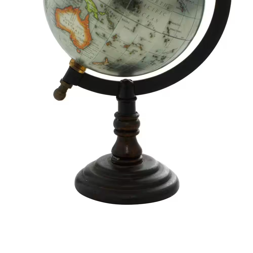 10 In. Brown Mango Wood Decorative Globe