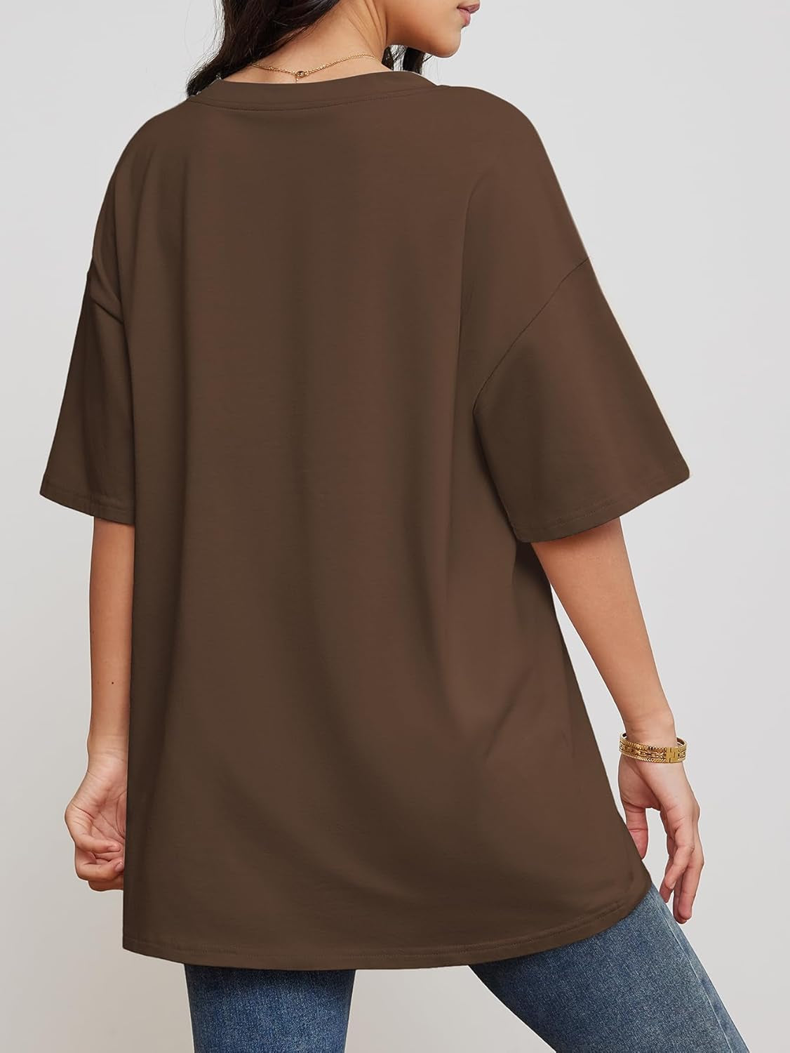 Womens Summer Oversized Shirts V Neck Business Casual Workout Tops Beach Vacation 2025 Gym Clothes