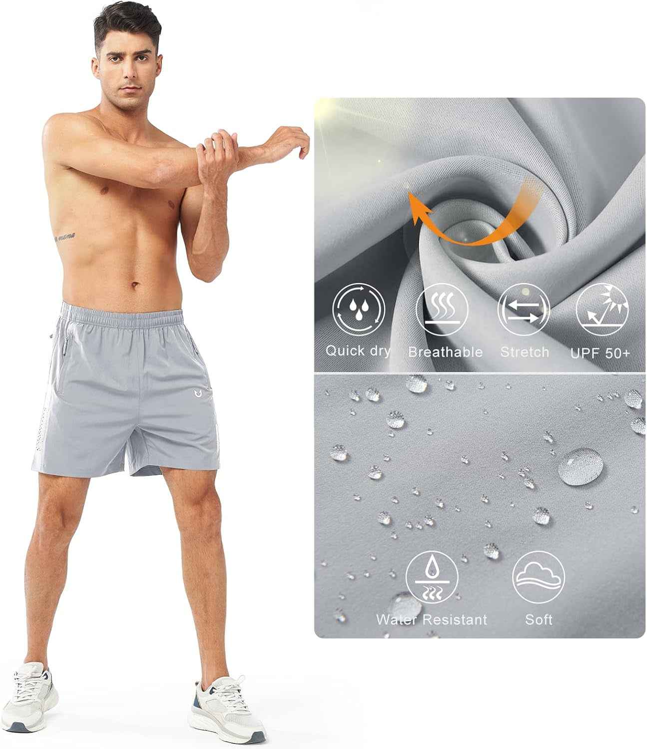 Men'S Athletic Running Shorts Quick Dry Workout Shorts 7"/ 5"/ 9" Lightweight Sports Gym Basketball Shorts Hiking