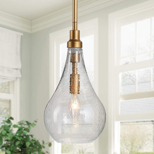 Gold Glass Pendant Lighting for Kitchen Island, Bedroom, Dining Room, Entryway, Sink, Breakfast Nook