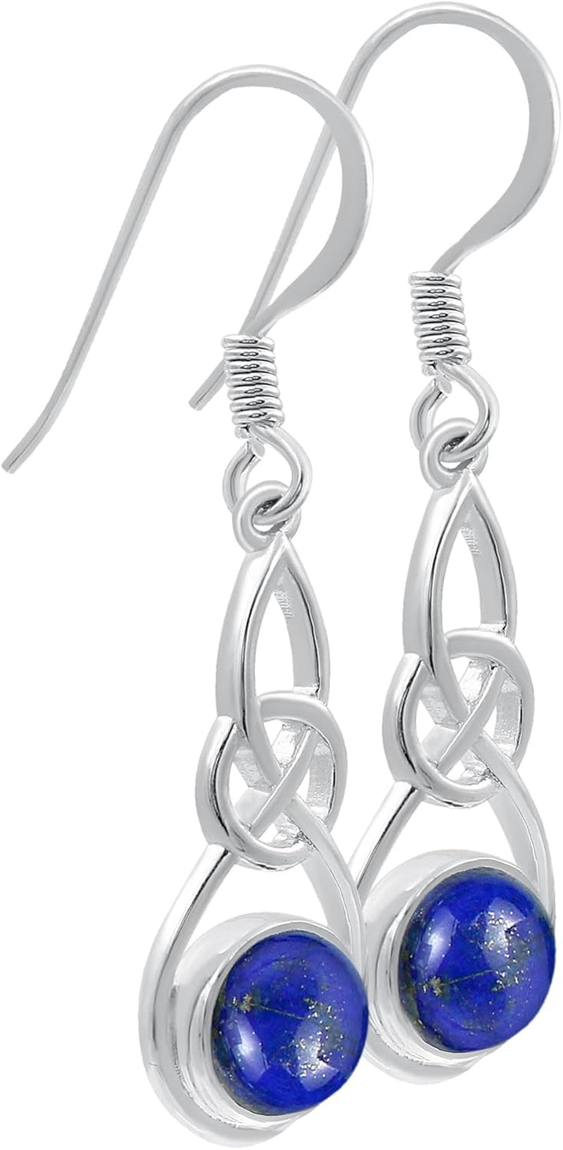 round Shaped Natural Gemstone Earrings for Women, Sterling Silver Celtic Knot Dangle Birthstone Earrings Jewelry Women'S Day Gifts for Mom Wife Sister