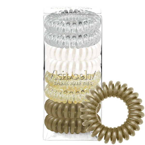 Spiral Hair Ties for Women - Creaseless and Dent-Free Coil Hair Ties | No Damage, Phone Cord Coils | Made of Flexible and Durable Plastic | 8Pcs (Blonde)