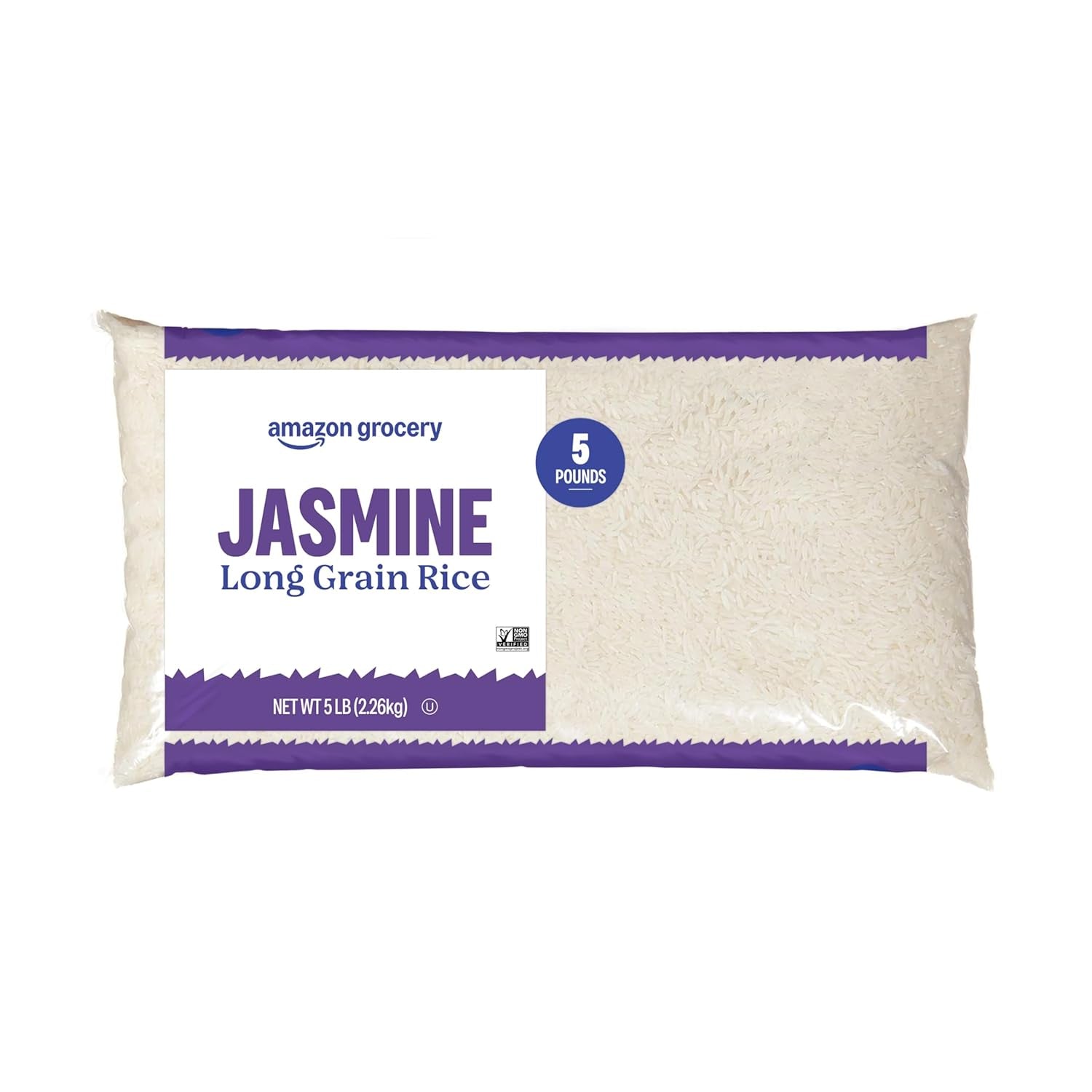 , Jasmine Long Grain Rice, 5 Lb (Previously Happy Belly, Packaging May Vary)