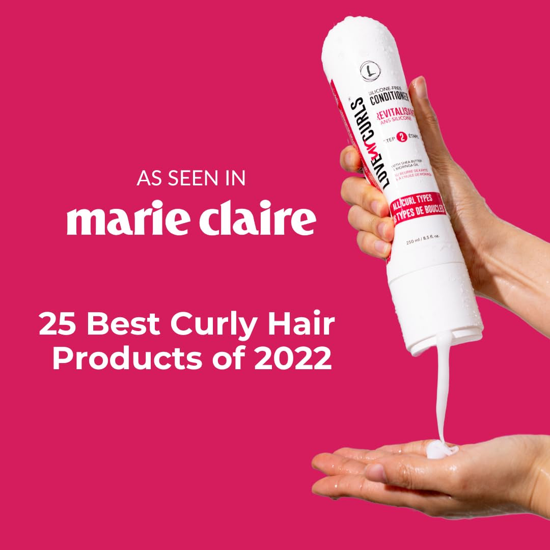 LUS Brands Conditioner for Curly, Wavy, Kinky-Coily Hair, 8.5 Oz - Silicone-Free, Hydrating, Detangling for Soft, Smooth Curl Definition - Hair Treatment for Dry Damaged Hair