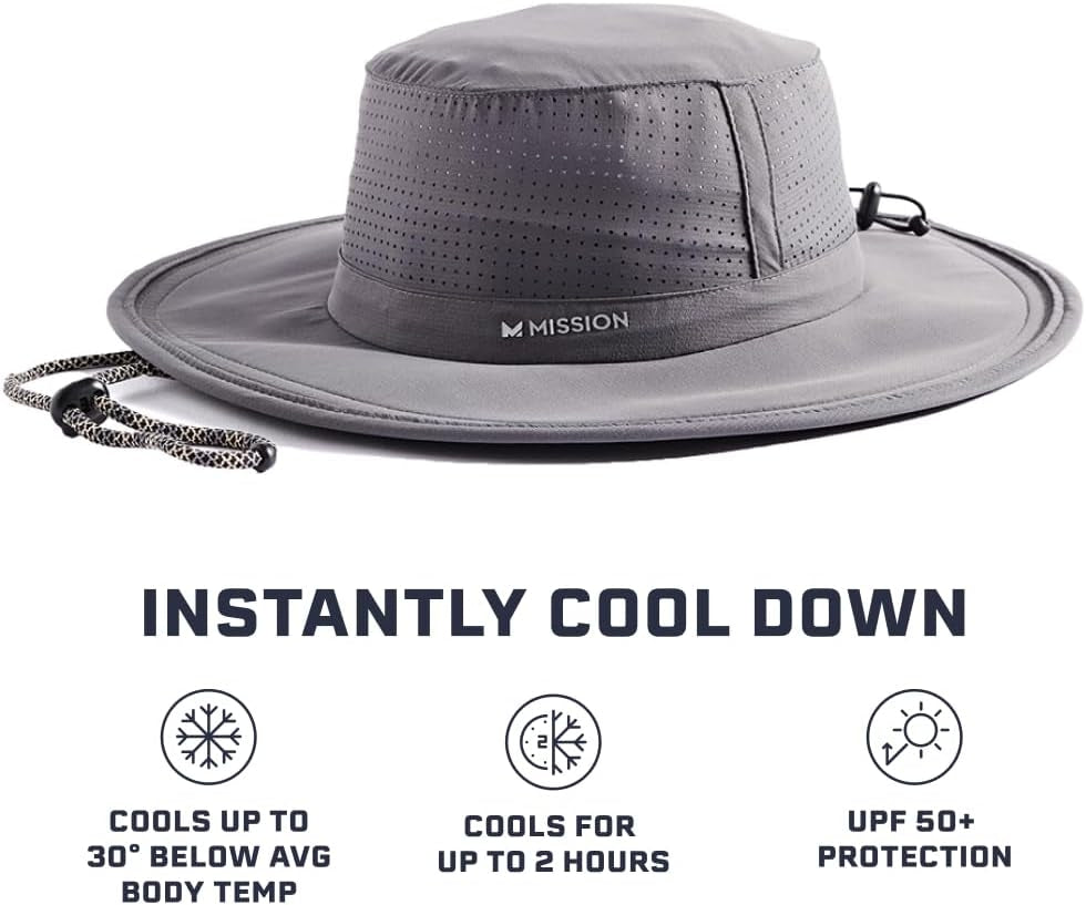 Cooling UPF Boonie Hat - Unisex Sun Hat for Hiking, Beach & Fishing - Sweat & Water Activated Technology