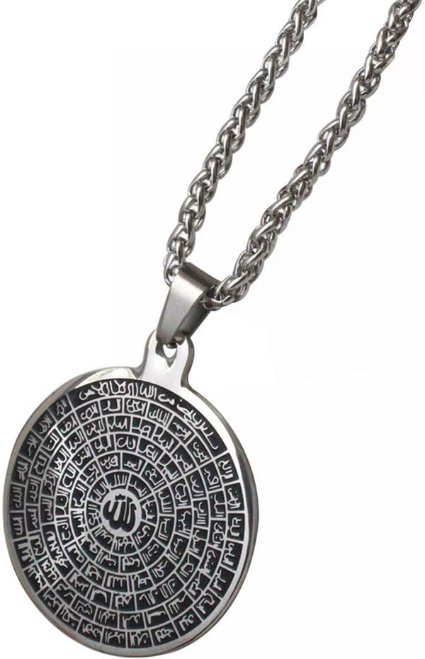 Asma-Ul-Husna 99 Names of ALLAH Stainless Steel 60 Cm Chain Necklace for Man Women Islamic Muslim Jewelry