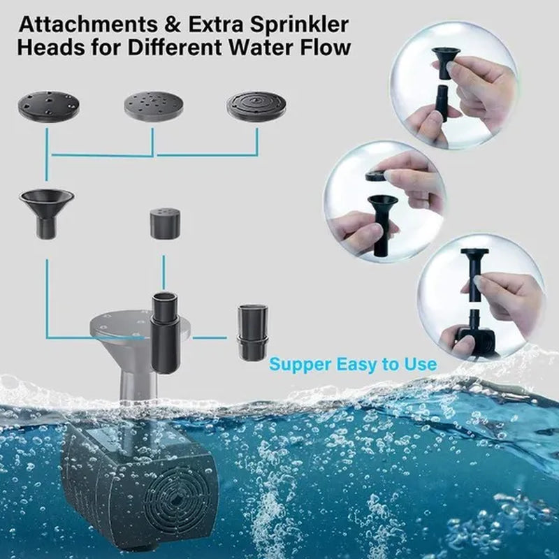 Newest Garden Decoration Solar Power Fountain Water Pump Kit with Stake, Solar Powered Fountain Water Pump for Bird Bath, Garden, Backyard, Pool, Fish Tank