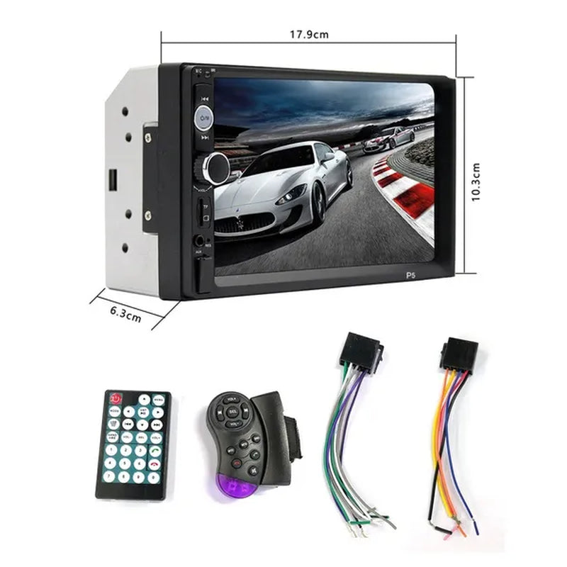 7" Bluetooth HD Touch Screen Car Stereo Radio 2DIN Car MP5 Player FM/USB/AUX/SD Function with Steering Wheel Control +Cam(Optional)