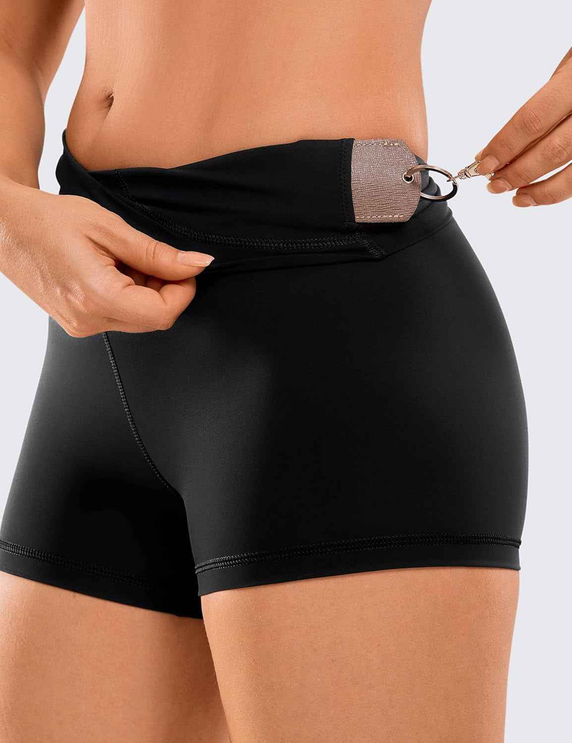 Women'S Naked Feeling Biker Shorts - 3 Inches High Waisted Yoga Workout Running Spandex