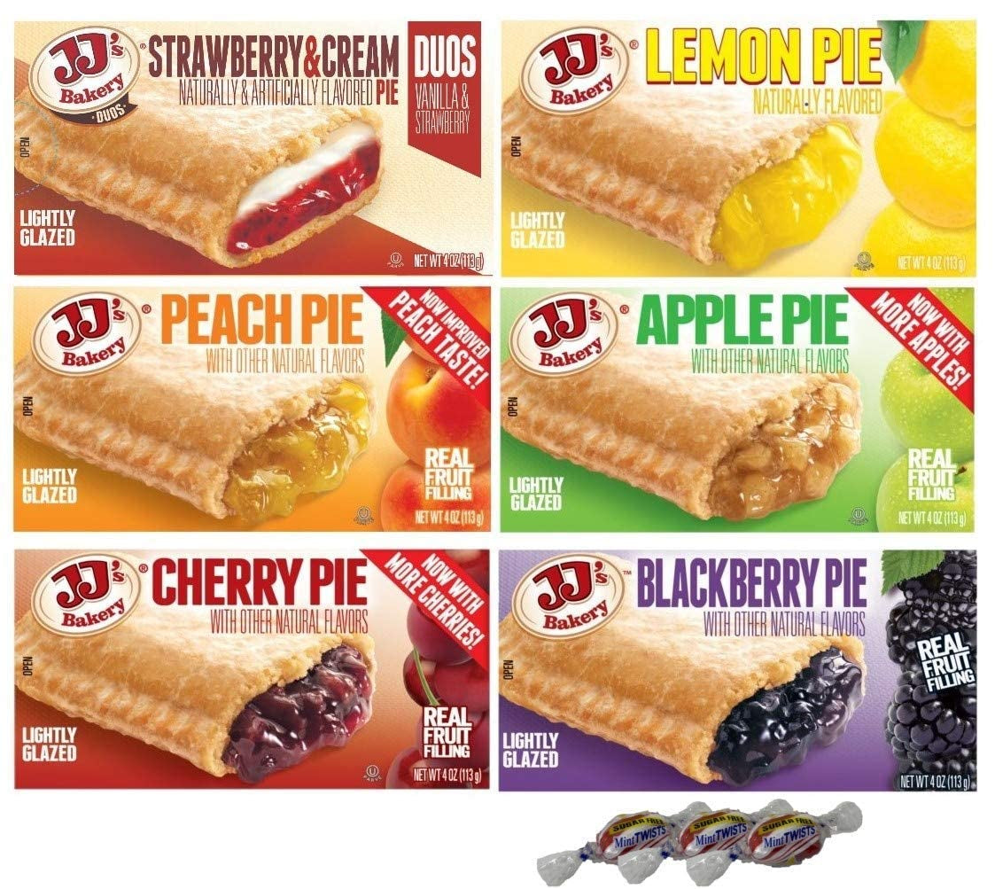 Assorted Variety Pack Snack Pies, Individual Dessert, Fresh-Baked, Perfect for Snacks, Nut-Free, Kosher Parve, 4 Oz Each (Pack of 6)