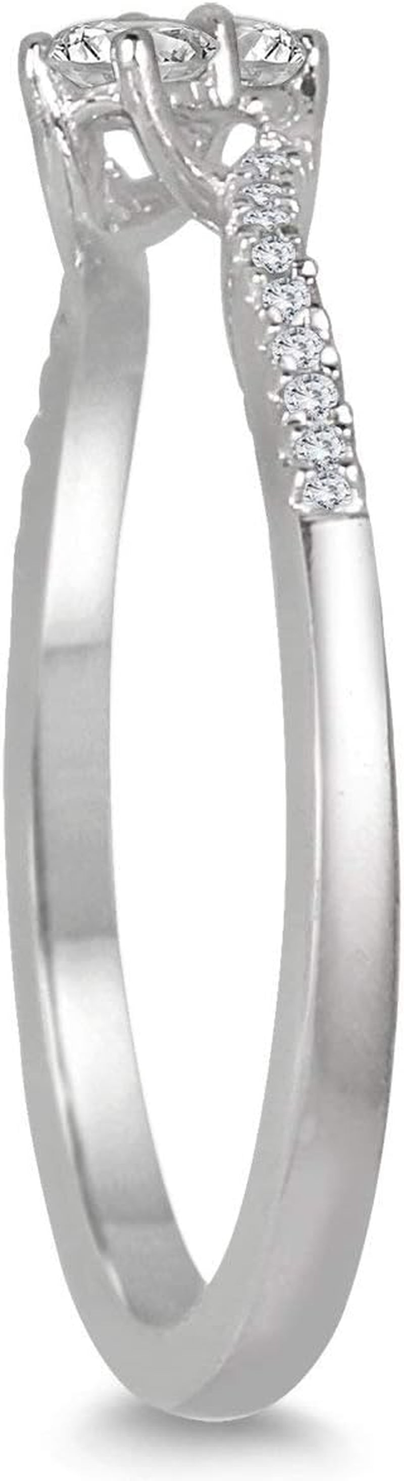 AGS Certified 1/4 Carat TW Two Stone Diamond Ring in 10K White Gold