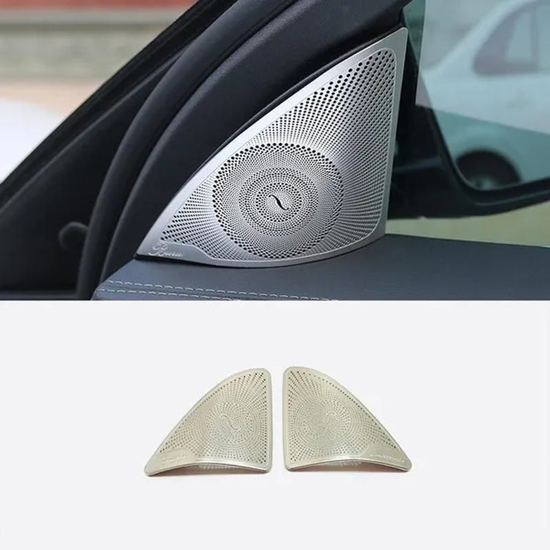 For Mercedes Benz S Class S320 S350 W222 2014 2015 2016 2017 2018 2019 2020 Stainless Steel Car Door Inner Speaker Audio Horn Cover Trim Auto Accessories