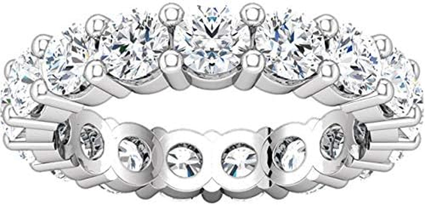 5 Carat (Ctw) 14K White Gold round Diamond Ladies Eternity Wedding Anniversary Stackable Ring Band Luxury Collection (D-E Color VS1-VS2 Clarity)