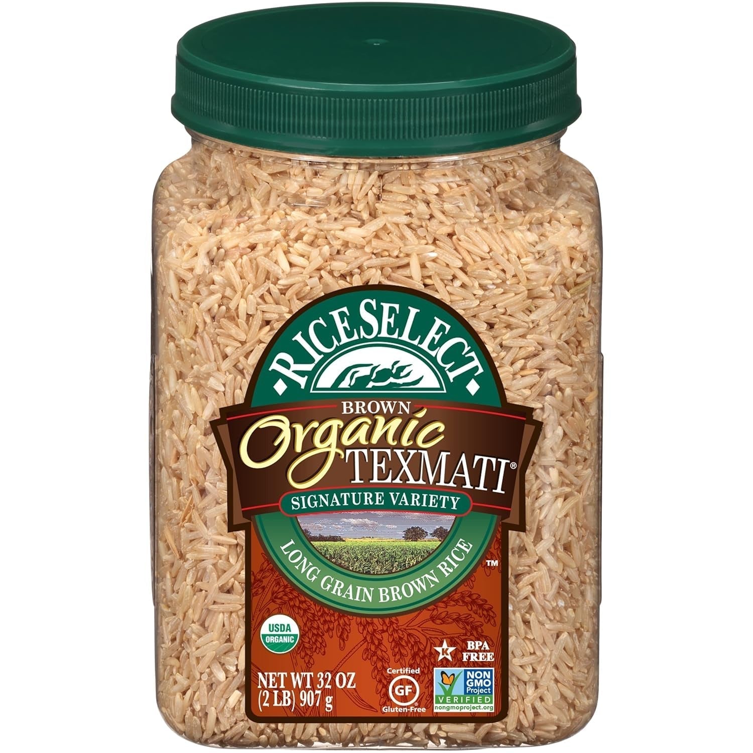 Organic Texmati Brown Rice, 2 Pound (Pack of 4) (905618)