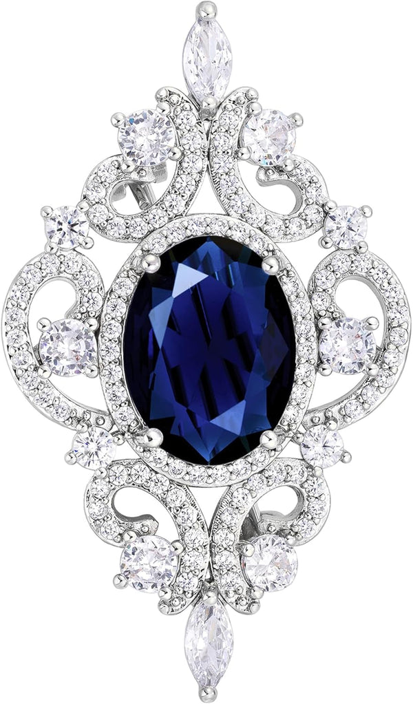 Wedding Formal Accessory Cubic Zirconia Brooch Pendant Pin