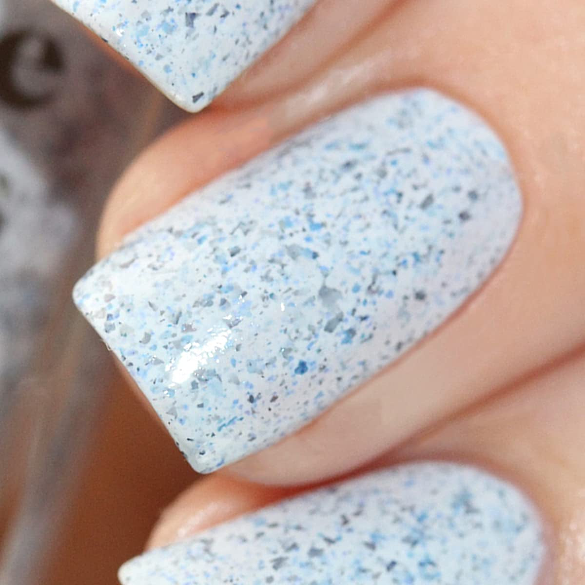 Speckled Nail Polish - Acid Wash- Pale Blue- 0.37 fl. oz. (11 ml) - Vegan, Cruelty-Free, Non-Toxic Formula