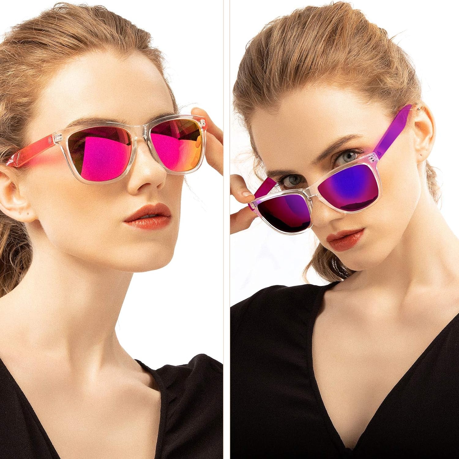 Womens Sunglasses UV400 Mirrored Lens, Fit for Outdoor, Vacation, Driving